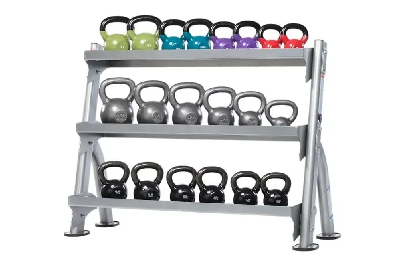 Warrior 2-Tier Universal Kettlebell/Dumbbell Storage Rack (Opt. 3rd Tier)