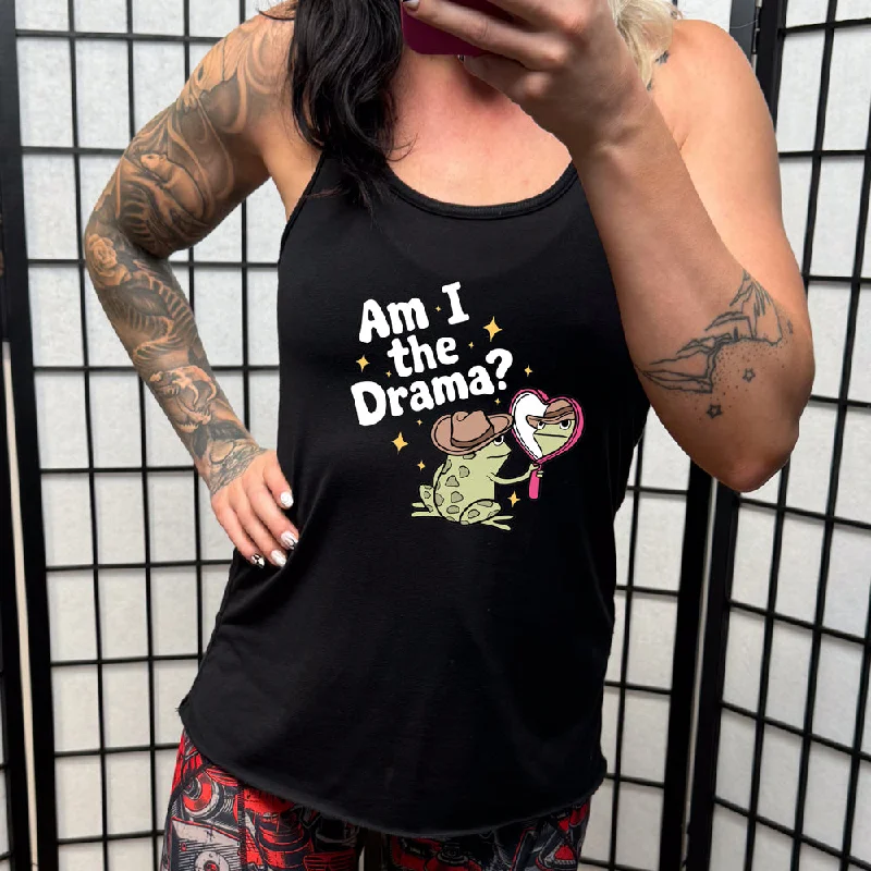 Women's shirt and tank for summer picnics -Am I The Drama Frog Shirt