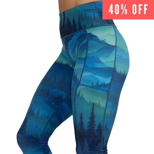 sports leggings for under recycled linings-Aurora Borealis Leggings