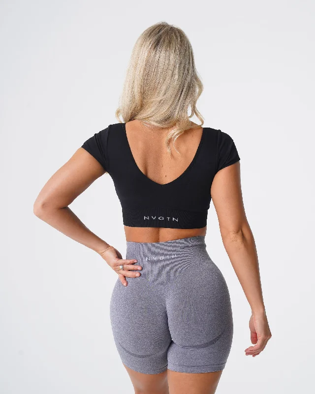 Sportswear tops for circulation-Black Serene Seamless Bra