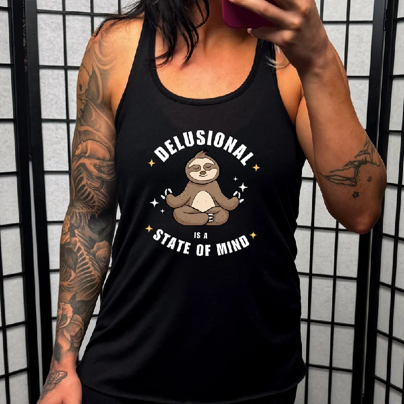 Women's shirt and tank with shirred detail -Delusional Is A State Of Mind Shirt