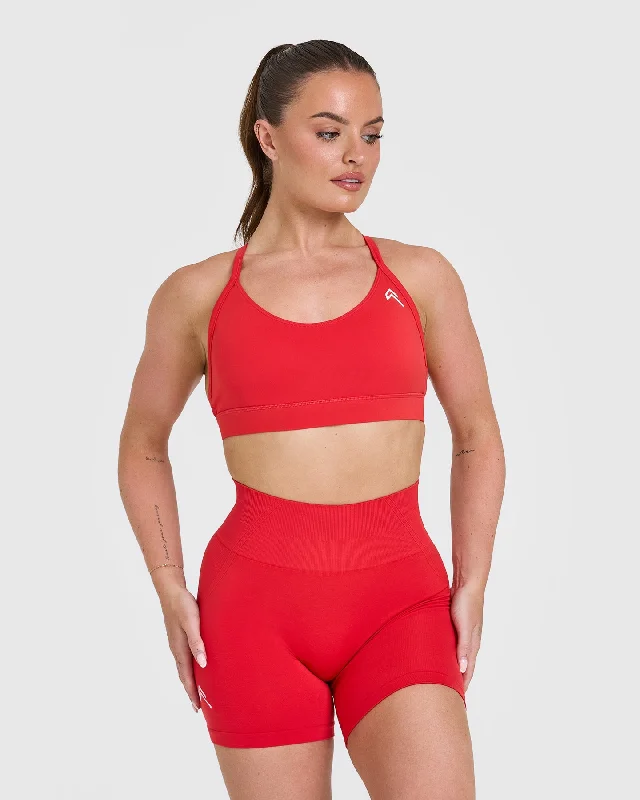 Sportswear tops for seamless-Everyday Sports Bra | Muscle Mommy Red