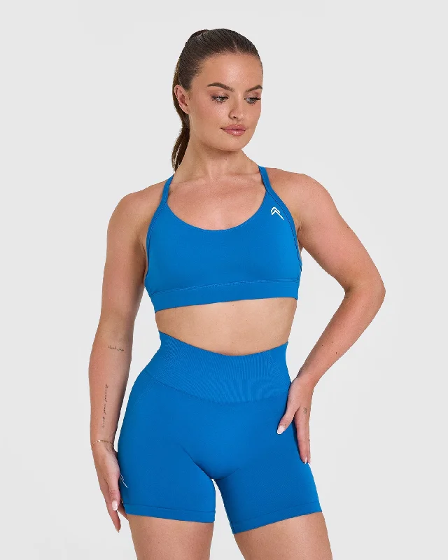 Sportswear tops for medium fabric-Everyday Sports Bra | Retro Blue