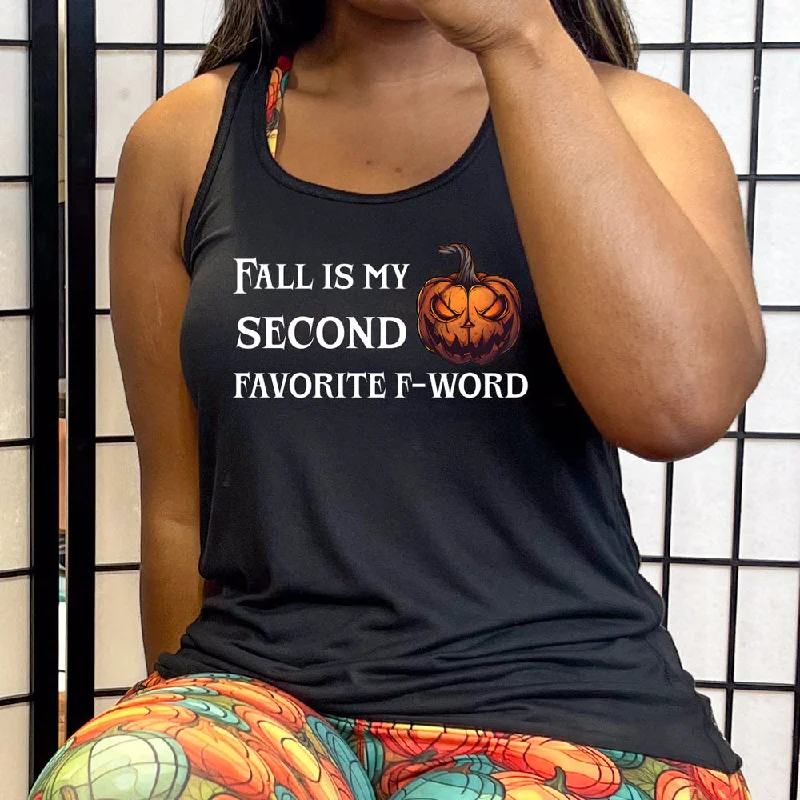 Women's shirt and tank with flutter hem -Fall Is My Second Favorite F-Word Pumpkin Shirt