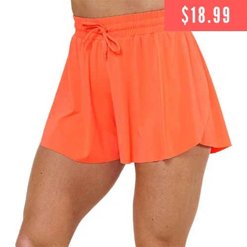 Shorts evening-Flowy Shorts | Neon Orange