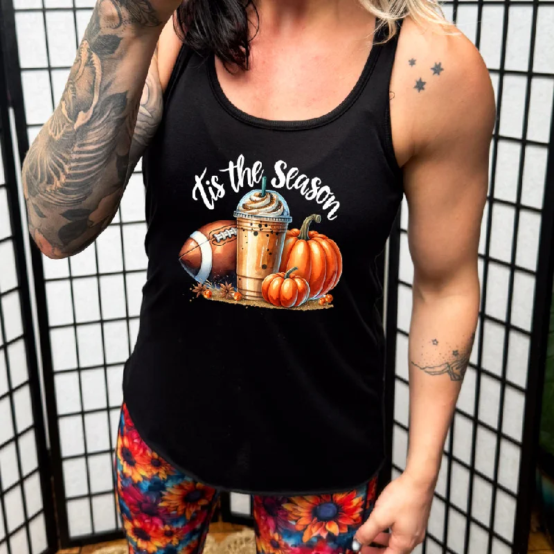 Women's shirt and tank for casual strolls -Football Coffee Tis The Season Shirt