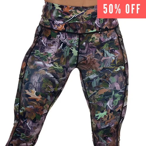 sports leggings for under synthetic linings-Forest Camo Leggings