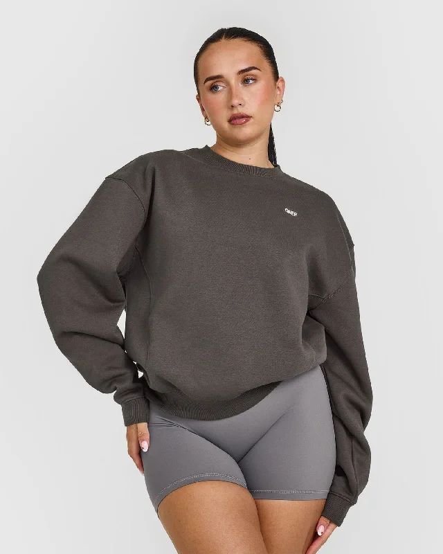 Sportswear tops for parks-Foundations Crew Neck Sweatshirt | Deep Taupe