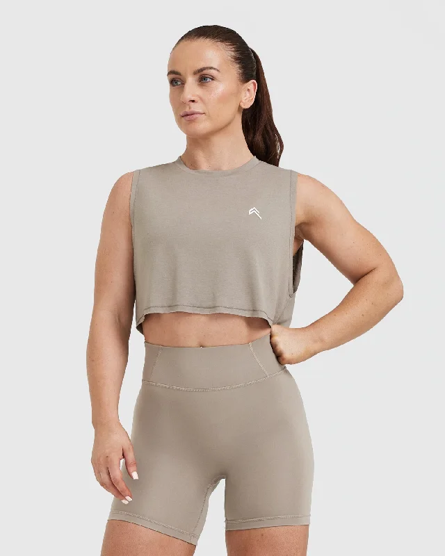 Sportswear tops for pull-on-Go To Muscle Crop Vest | Minky