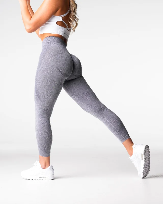 Sportswear tops for exclusive-Grey Mid Rise Contour Seamless Leggings