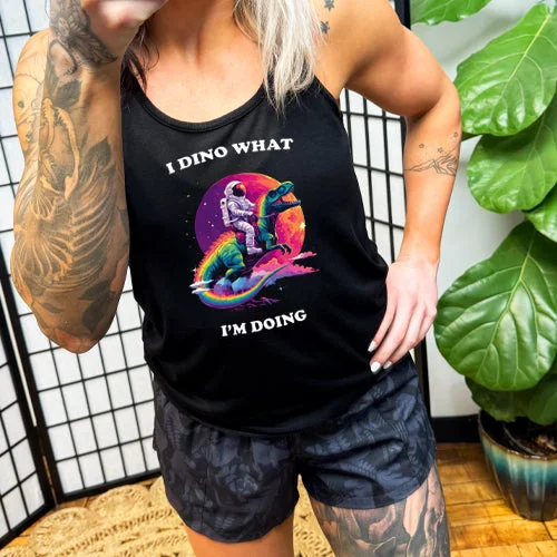 Women's shirt and tank for warm hikes -I Dino What I'm Doing In Space Shirt