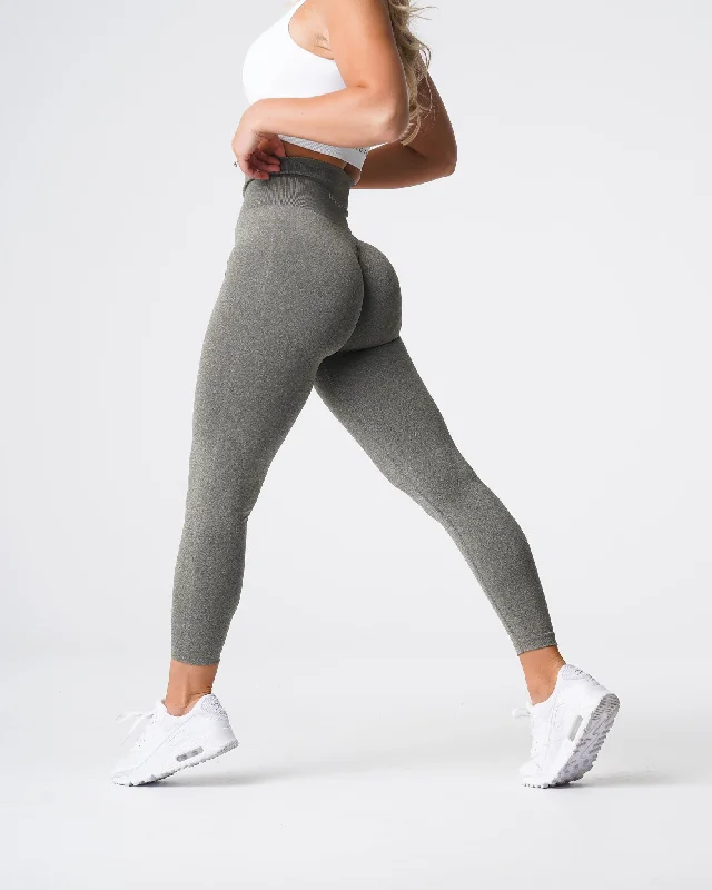 Sportswear tops for midday workout-Khaki Green NV Seamless Leggings