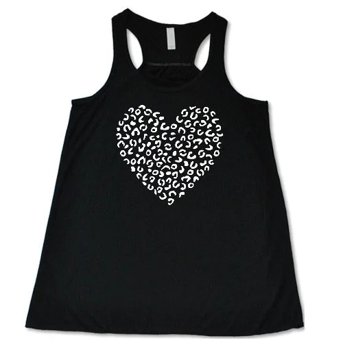 Women's shirt and tank with tie panel -Leopard Heart Shirt