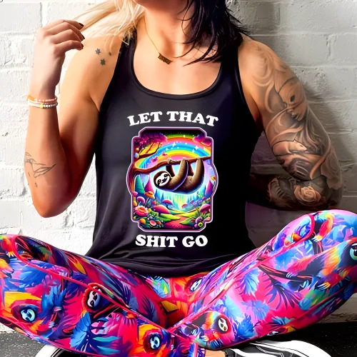 Women's shirt and tank for outdoor walks -Let That Shit Go Shirt