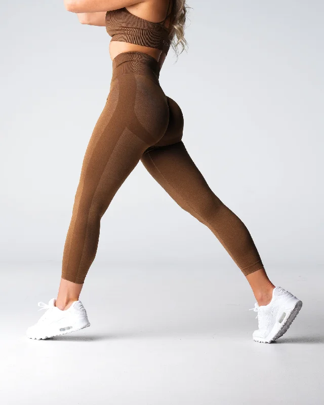 Sportswear tops for sensors-Mocha Performance Seamless Leggings