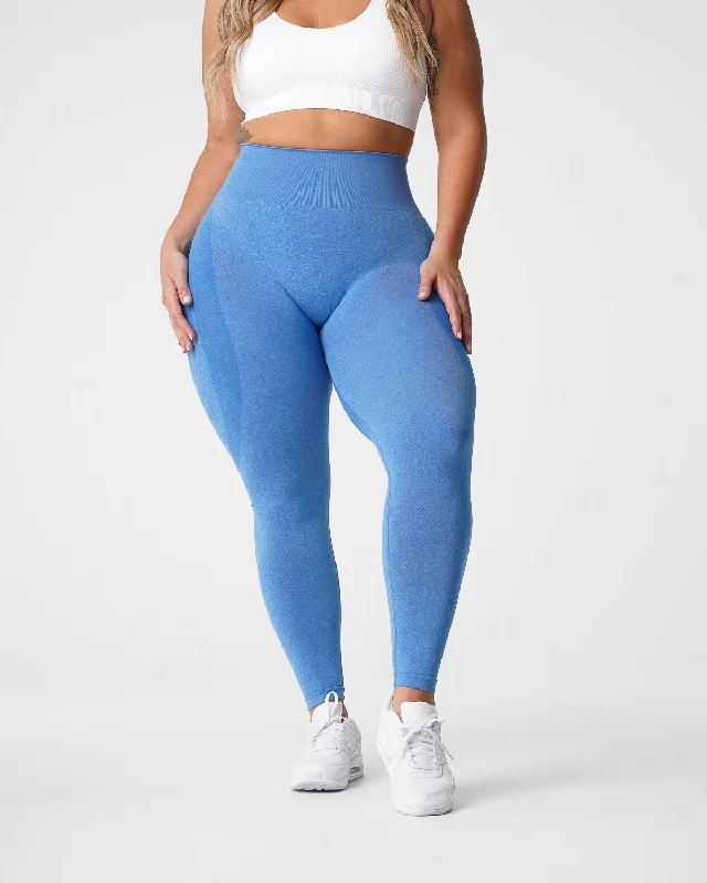 Sportswear tops for pre-workout-Ocean Blue Contour Seamless Leggings