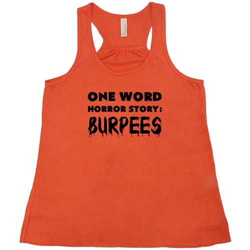 Women's shirt and tank with stripe accent -One Word Horror Story: Burpees Shirt