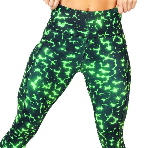 sports leggings on sale-Radioactive Leggings | Green