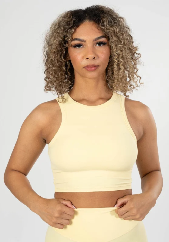 Women's shirt and tank with high-low hem -RecStretch™ Classic Crop Lemon Drop