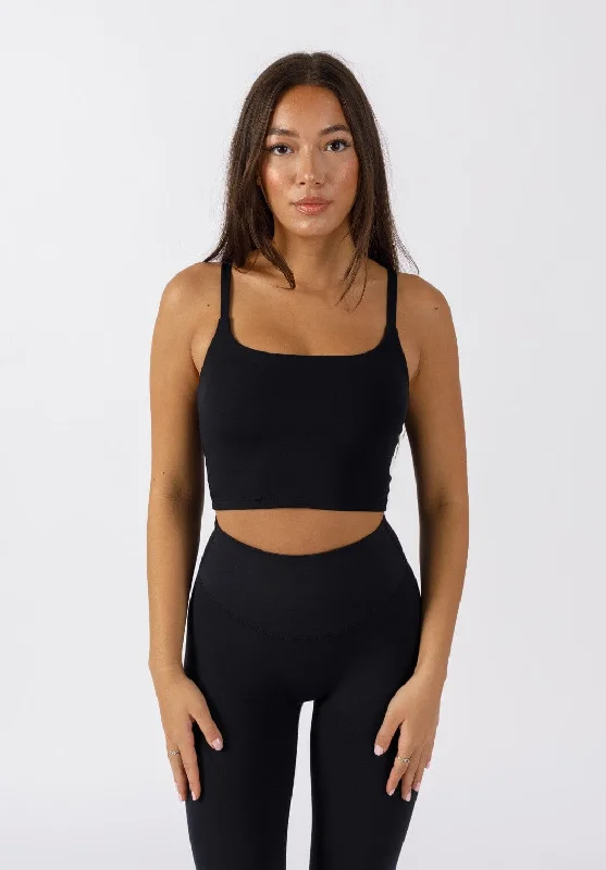 Women's shirt and tank for yoga retreats -RecStretch Essential Brami Black