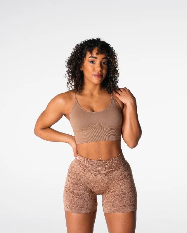 Sportswear tops for value-Sand Flourish Seamless Bra