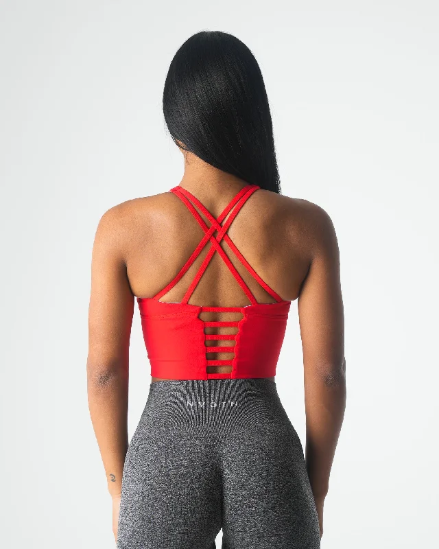 Sportswear tops for goals-Scarlet Matrix Bra Top