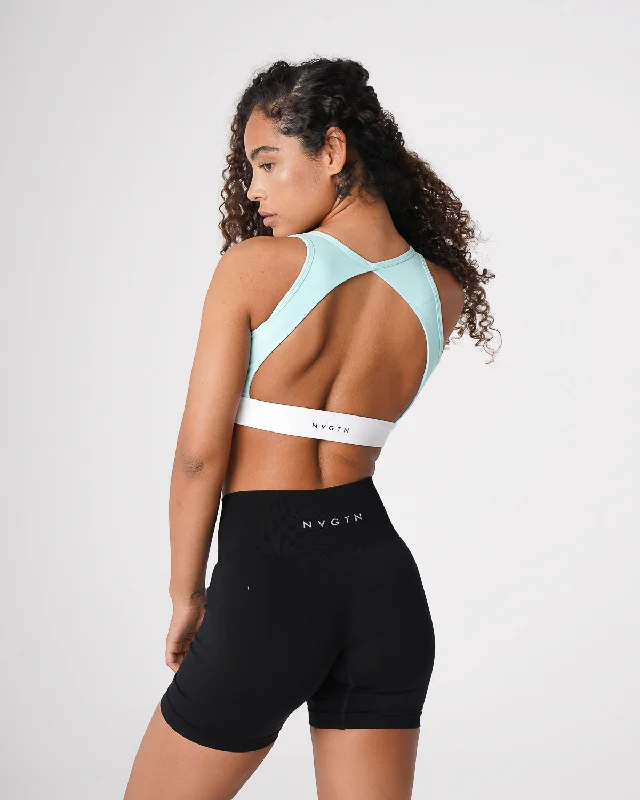 Sportswear tops for cutting-Sea Foam Green Agility Bra