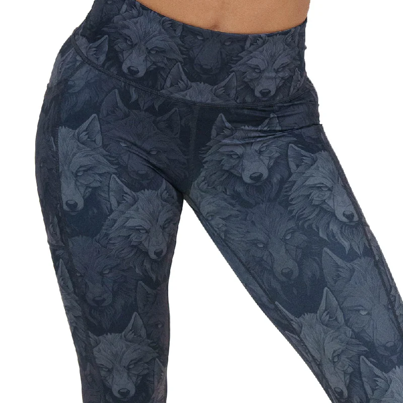 sports leggings for under curved soles-Shadow Wolves Leggings