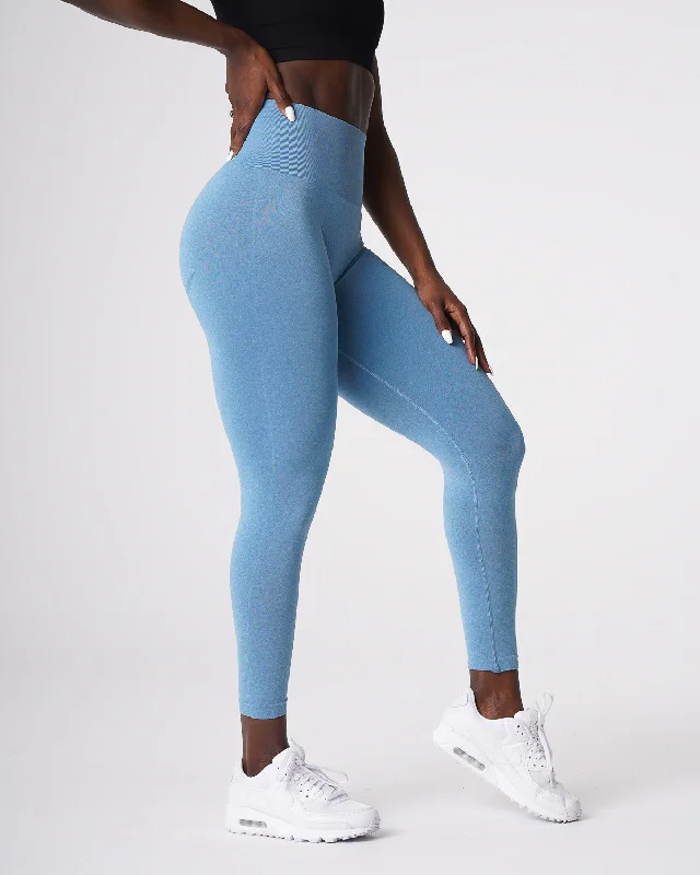 Sportswear tops for workout plan-Sky Blue Curve Seamless Leggings