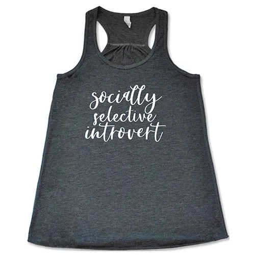 Women's shirt and tank with tie overlay -Socially Selective Introvert Shirt