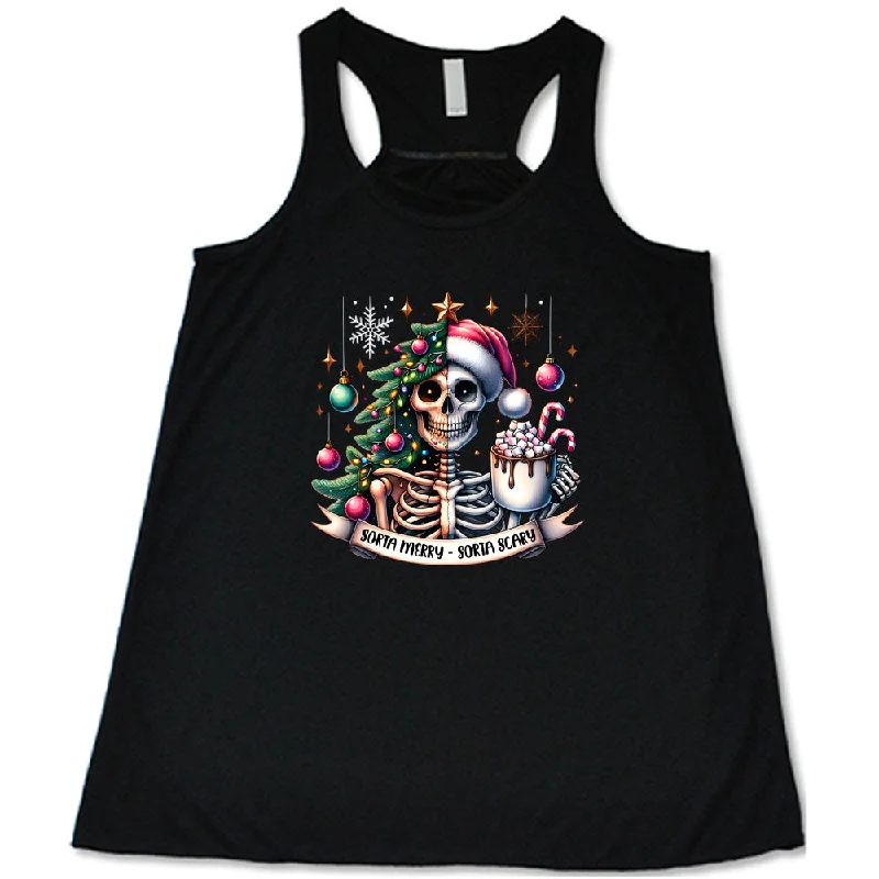 Women's shirt and tank with hexagon pattern -Sorta Merry Sorta Scary Shirt