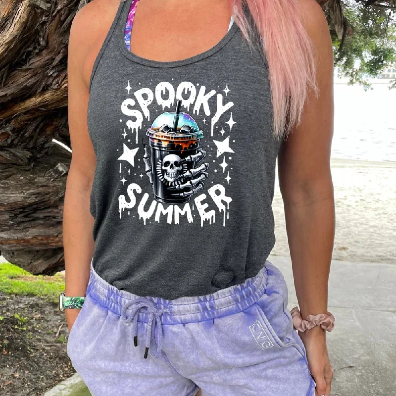 Women's shirt and tank with wave hem -Spooky Summer Shirt