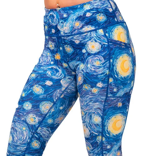 sports leggings for under durable uppers-Starry Night Leggings