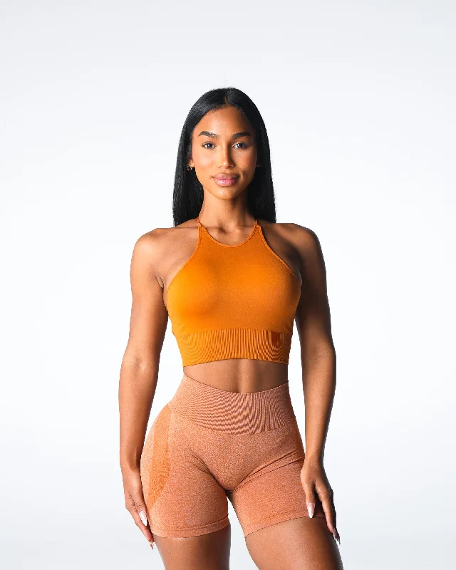 Sportswear tops for nylon-Terracotta Embrace Seamless Bra