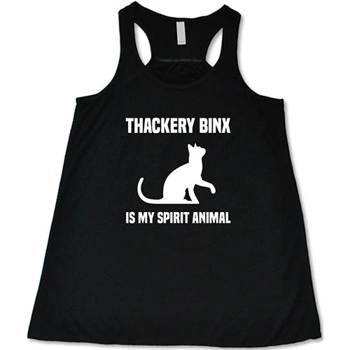 Women's shirt and tank with leaf accent -Thackery Binx Is My Spirit Animal Shirt