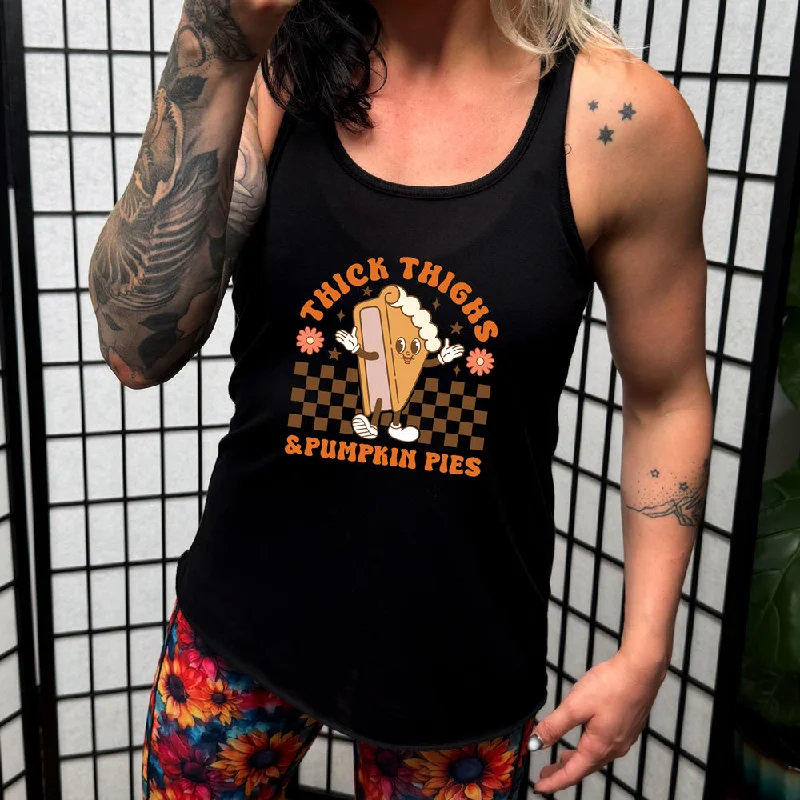 Women's shirt and tank with block print -Thick Thighs & Pumpkin Pies Shirt