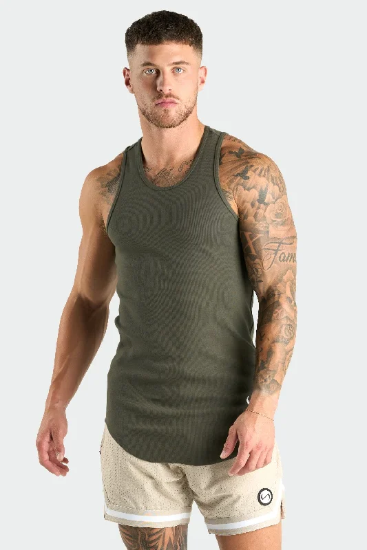 Men's Shirt/Tank shiny-Icon Ribbed Relaxed Fit Tank