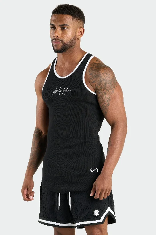 Men's Shirt/Tank short sleeve-Script Ribbed Relaxed Fit Tank