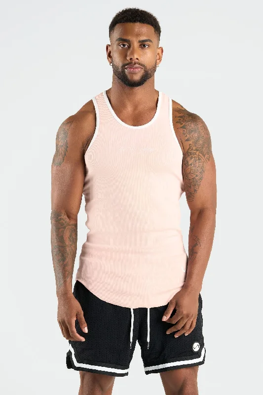 Men's Shirt/Tank sleeveless-Script Ribbed Relaxed Fit Tank