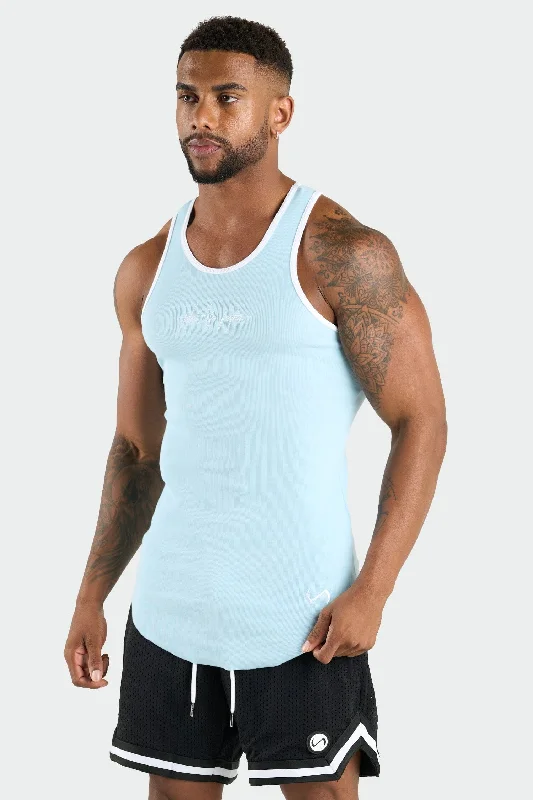 Men's Shirt/Tank casual-Script Ribbed Relaxed Fit Tank