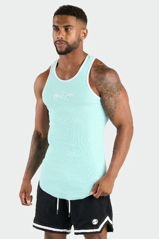 Men's Shirt/Tank formal-Script Ribbed Relaxed Fit Tank