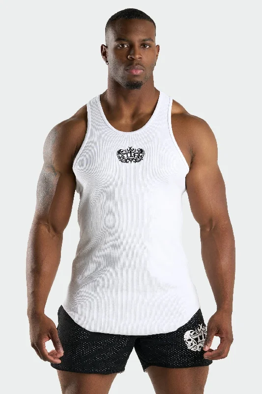 Men's Shirt/Tank breathable-Skull Ribbed Relaxed Fit Tank