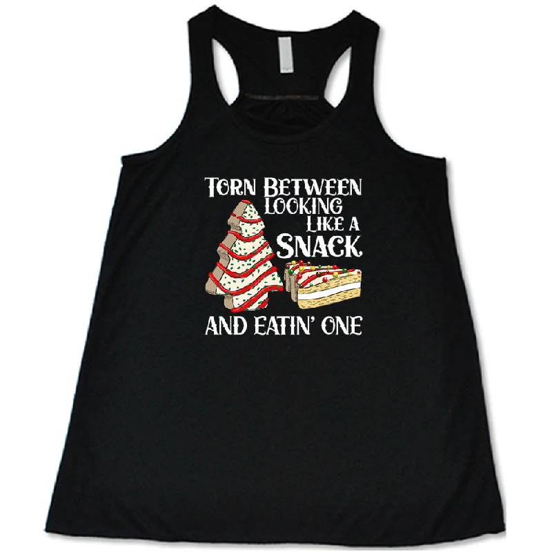 Women's shirt and tank with cloud print -Torn Between Looking Like A Snack And Eating One (With Tree Cakes) Shirt