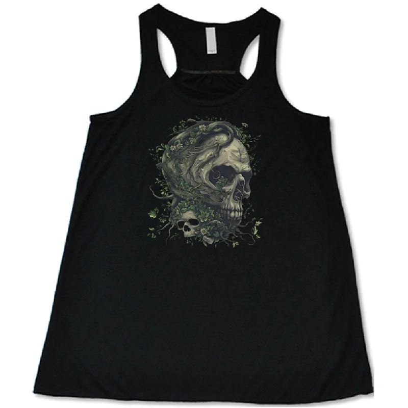 Women's shirt and tank for summer walks -Tree Skull Shirt