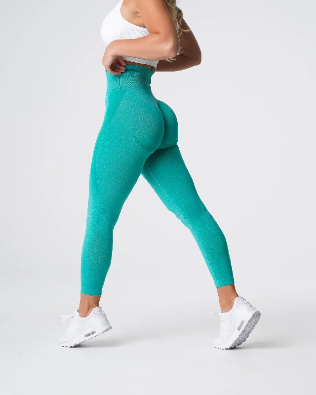 Sportswear tops for culture-Turquoise Contour Seamless Leggings