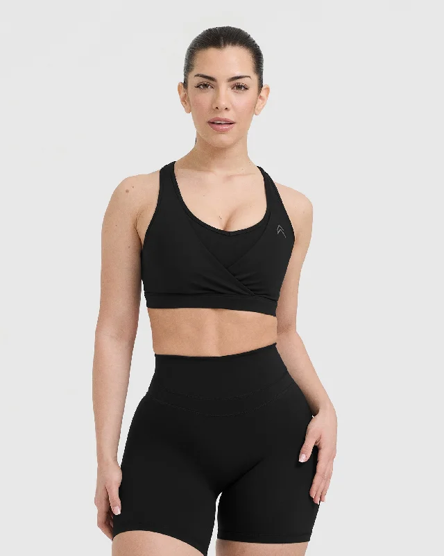 Sportswear tops for all seasons-Unified Layered Sports Bra | Black