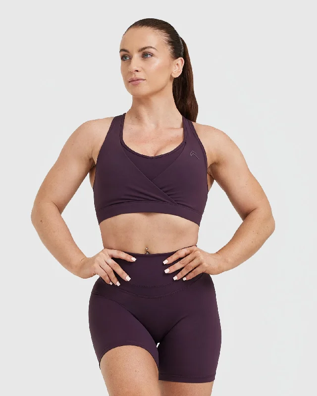 Sportswear tops for post-workout-Unified Layered Sports Bra | Blackberry Purple