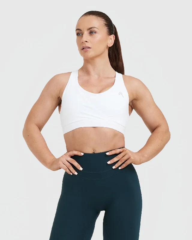 Sportswear tops for monthly routine-Unified Layered Sports Bra | White