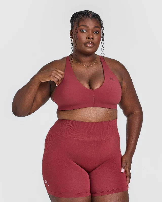 Sportswear tops for bundles-Unified Micro Bralette | Burnt Cherry