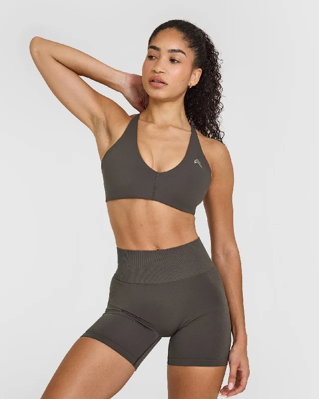 Sportswear tops for awareness-Unified Micro Bralette | Deep Taupe